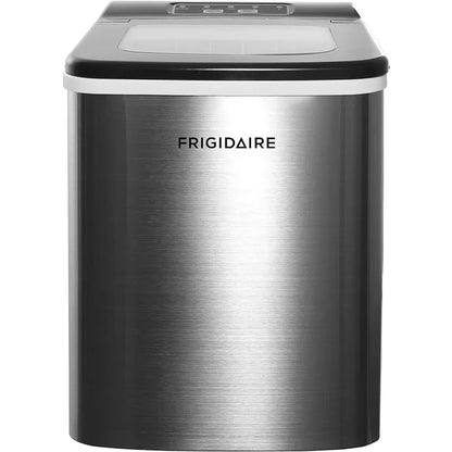 Frigidaire Compact Countertop Ice Maker, Makes 26 Lbs. Of Bullet Shaped Ice Cubes Per Day, Silver Stainless