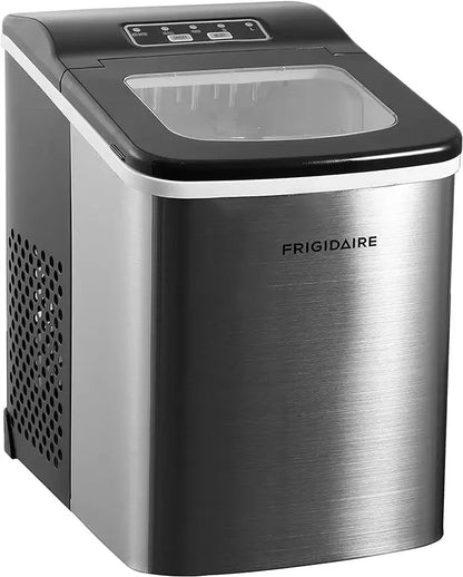 Frigidaire Compact Countertop Ice Maker, Makes 26 Lbs. Of Bullet Shaped Ice Cubes Per Day, Silver Stainless