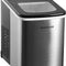 Frigidaire Compact Countertop Ice Maker, Makes 26 Lbs. Of Bullet Shaped Ice Cubes Per Day, Silver Stainless